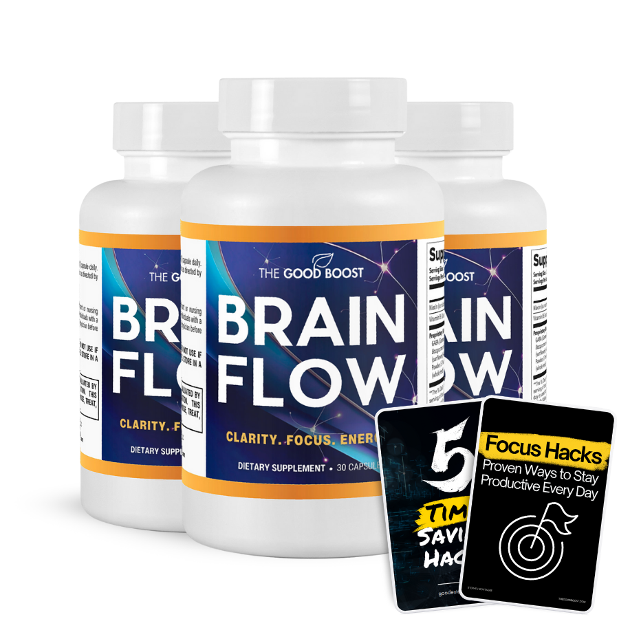 Brain Flow 3 Months Supply + Bonus Ebooks